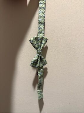 Vineyard Vines Light Green Paisley Silk-Feel Bow Tie